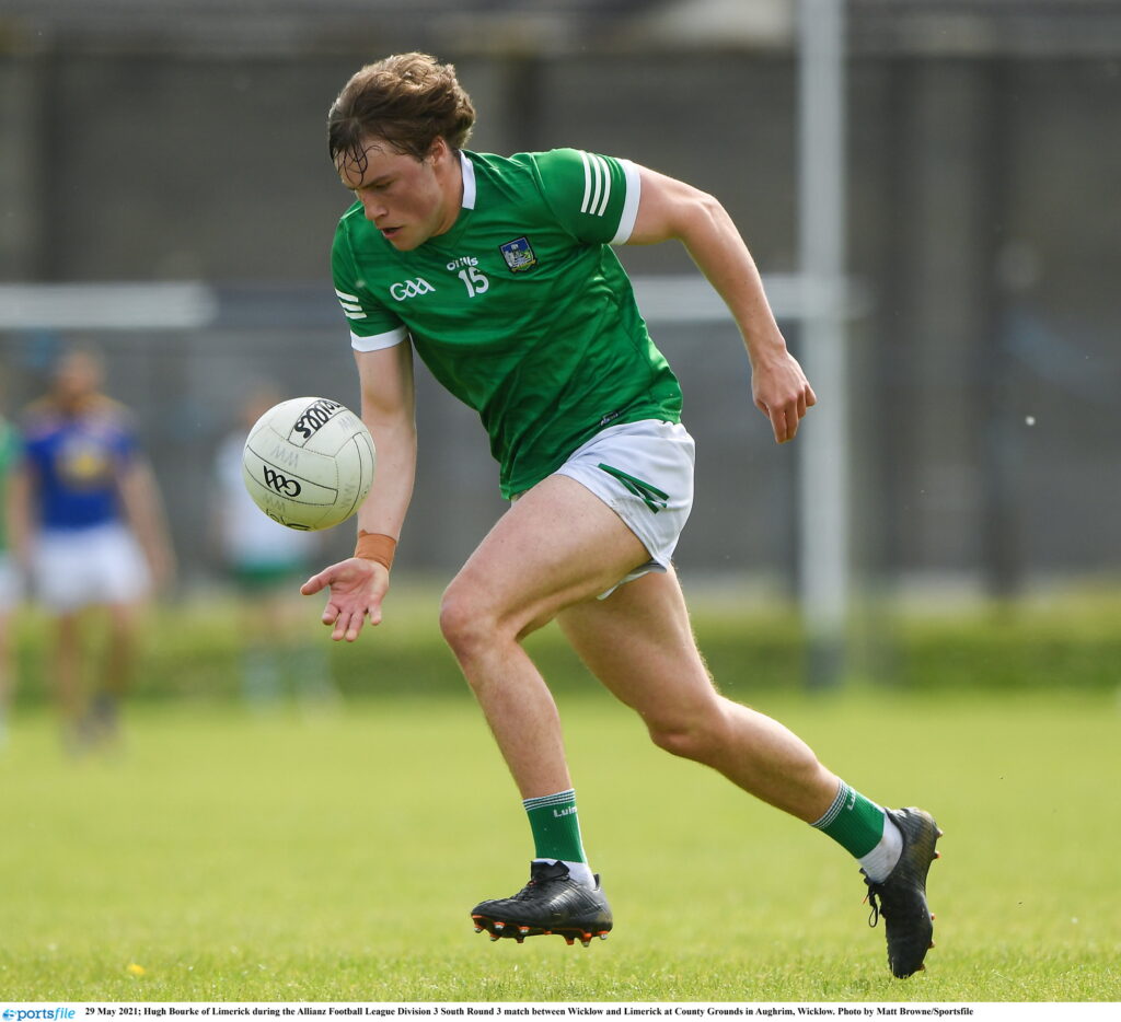 29 May 2021; Hugh Bourke of Limerick during the Allianz Football League Division 3 South Round 3 match between Wicklow and Limerick at County Grounds in Aughrim, Wicklow. Photo by Matt Browne/Sportsfile